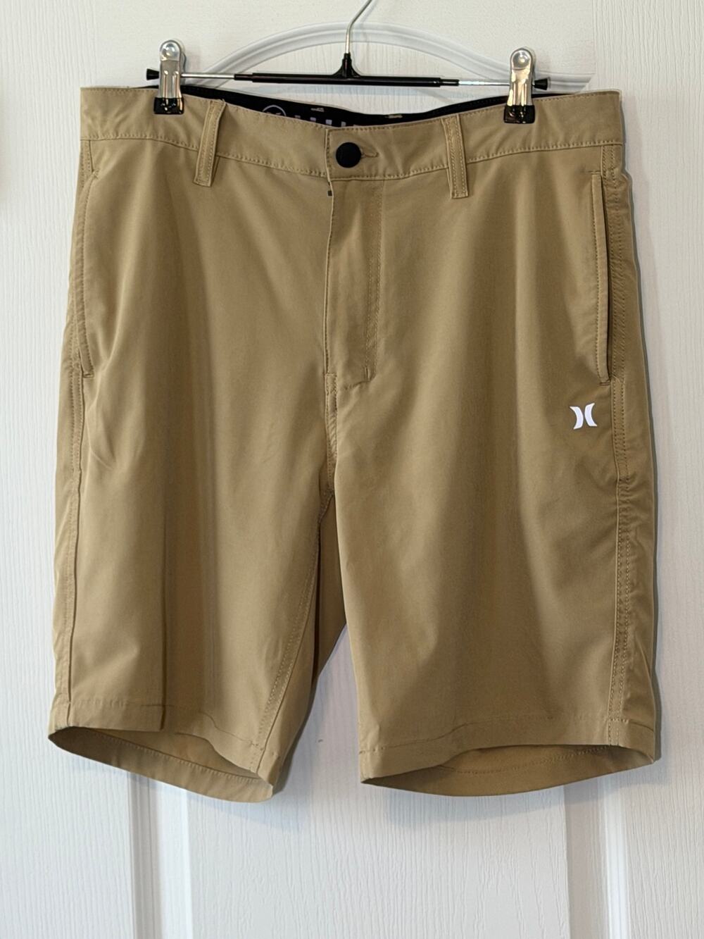 Hurley Men's All Day Hybrid Walk Shorts Clay Tan Khaki Quick Dry Stretch Sz 32